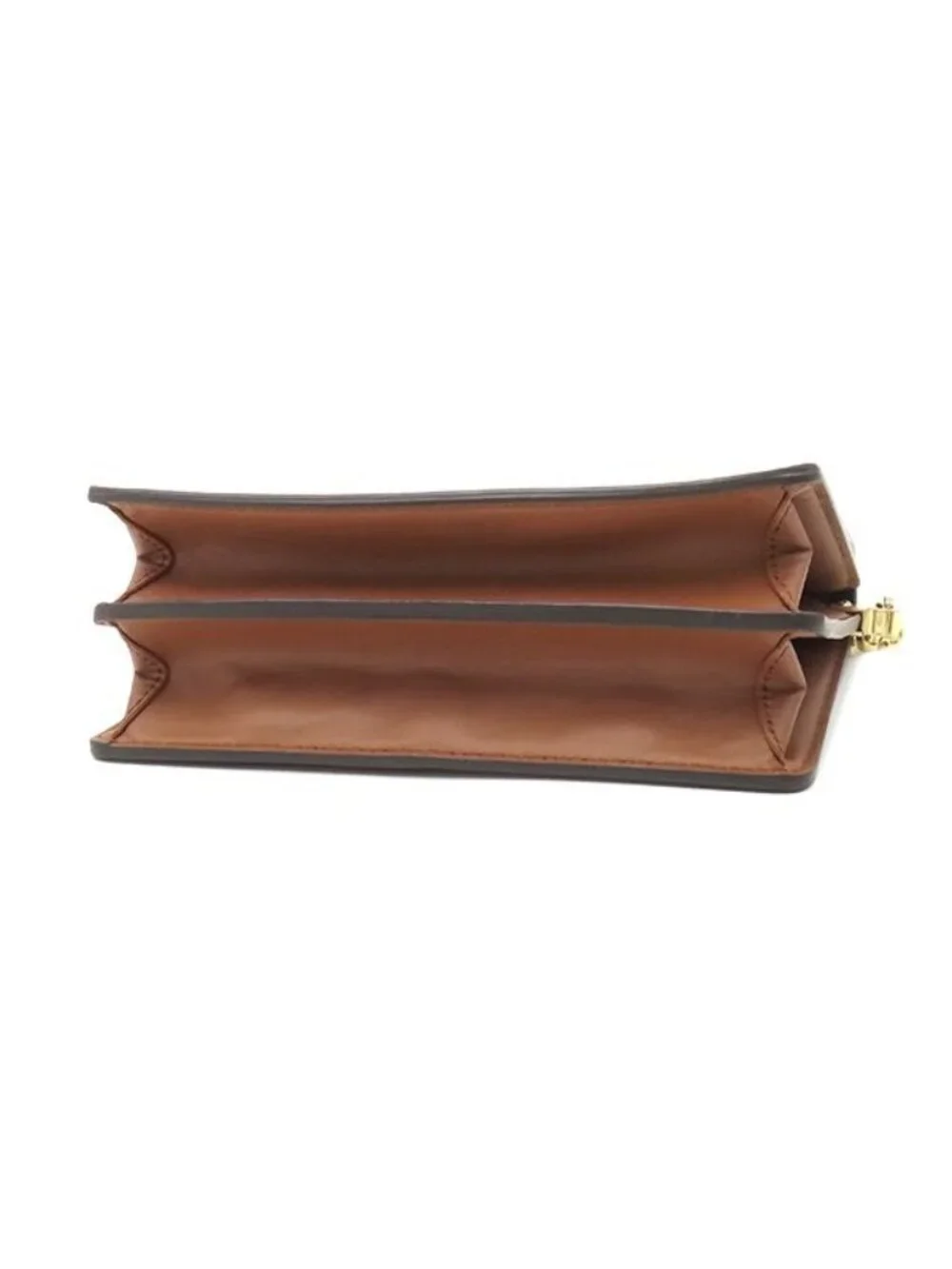 Louis Vuitton Shoulder Bag Dauphine MM Monogram Canvas Reverse Brown Gold Chain